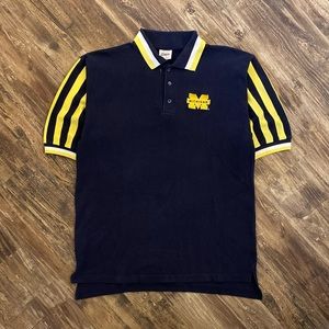Vintage 1990s Michigan Wolverines Zubaz Polo Shirt 
Mens Size Medium